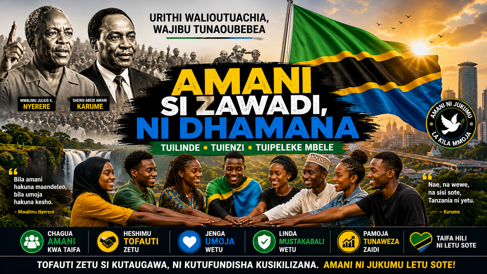 Watanzania Waaswa Kuendelea Kudumisha Amani Iliyoasisiwa na Waasisi wa Taifa